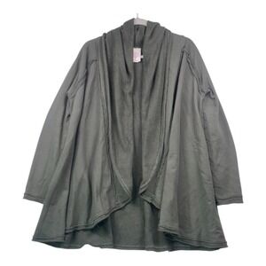 Freeloader Open Front Gray Cotton Cardigan Sweater Small- Oversized Fit